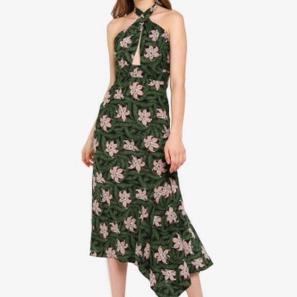 Topshop Dresses & Skirts - Topshop | Hibiscus Floral Halter Neck Midi Dress 4